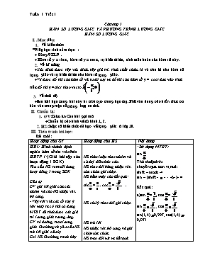 Giáo án môn Giái tích 11 - Tiết 1 đến tiết 58